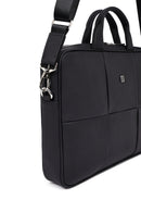 Men's Black Leather Laptop Bag | Derimod