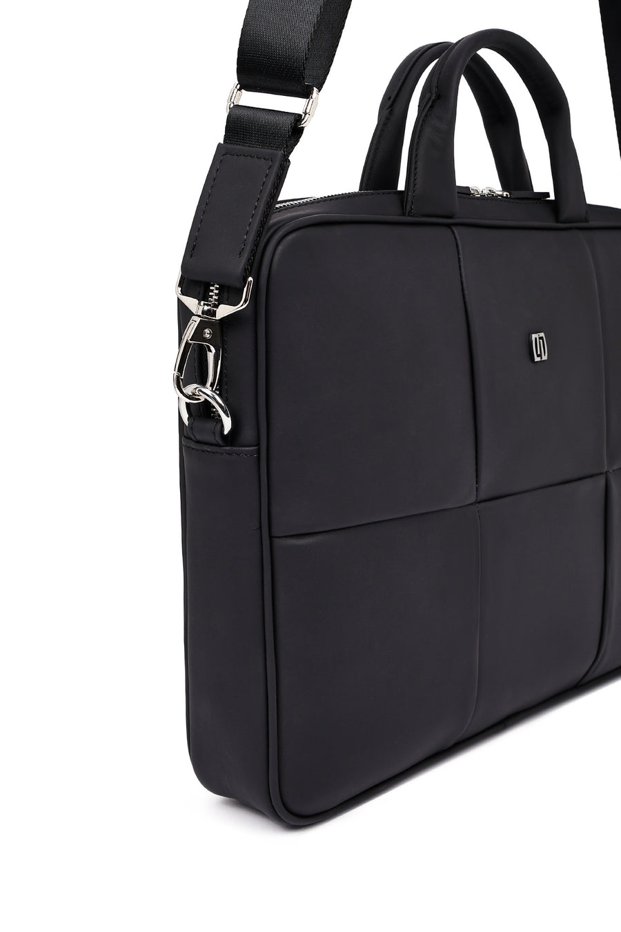 Men's Black Leather Laptop Bag