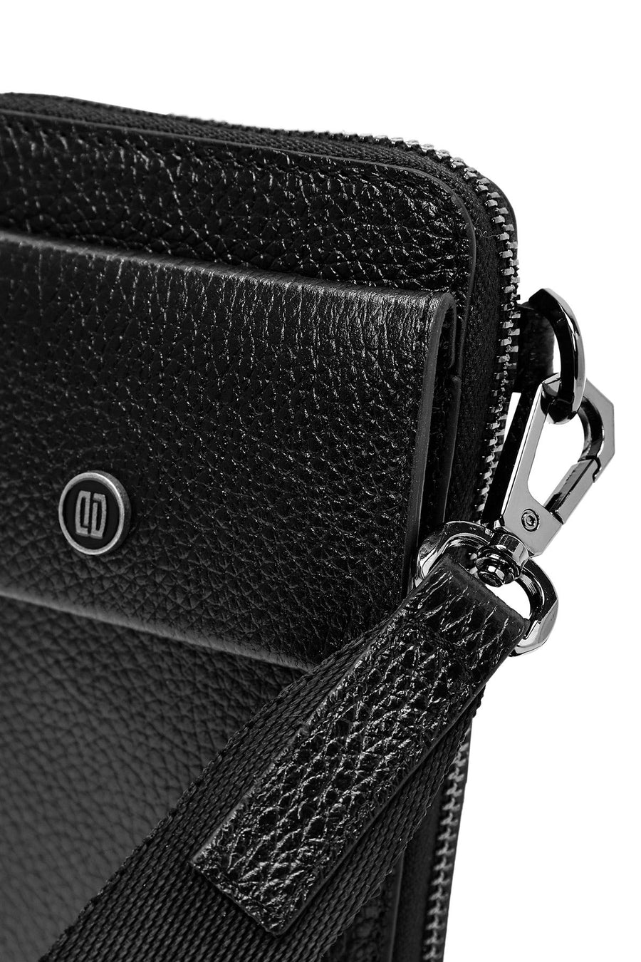 Men's Black Leather Crossbody Bag