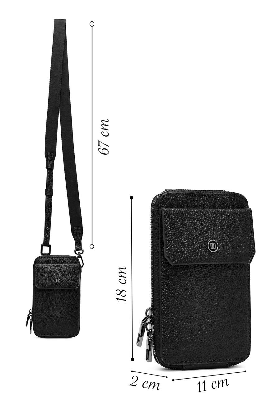 Men's Black Leather Crossbody Bag