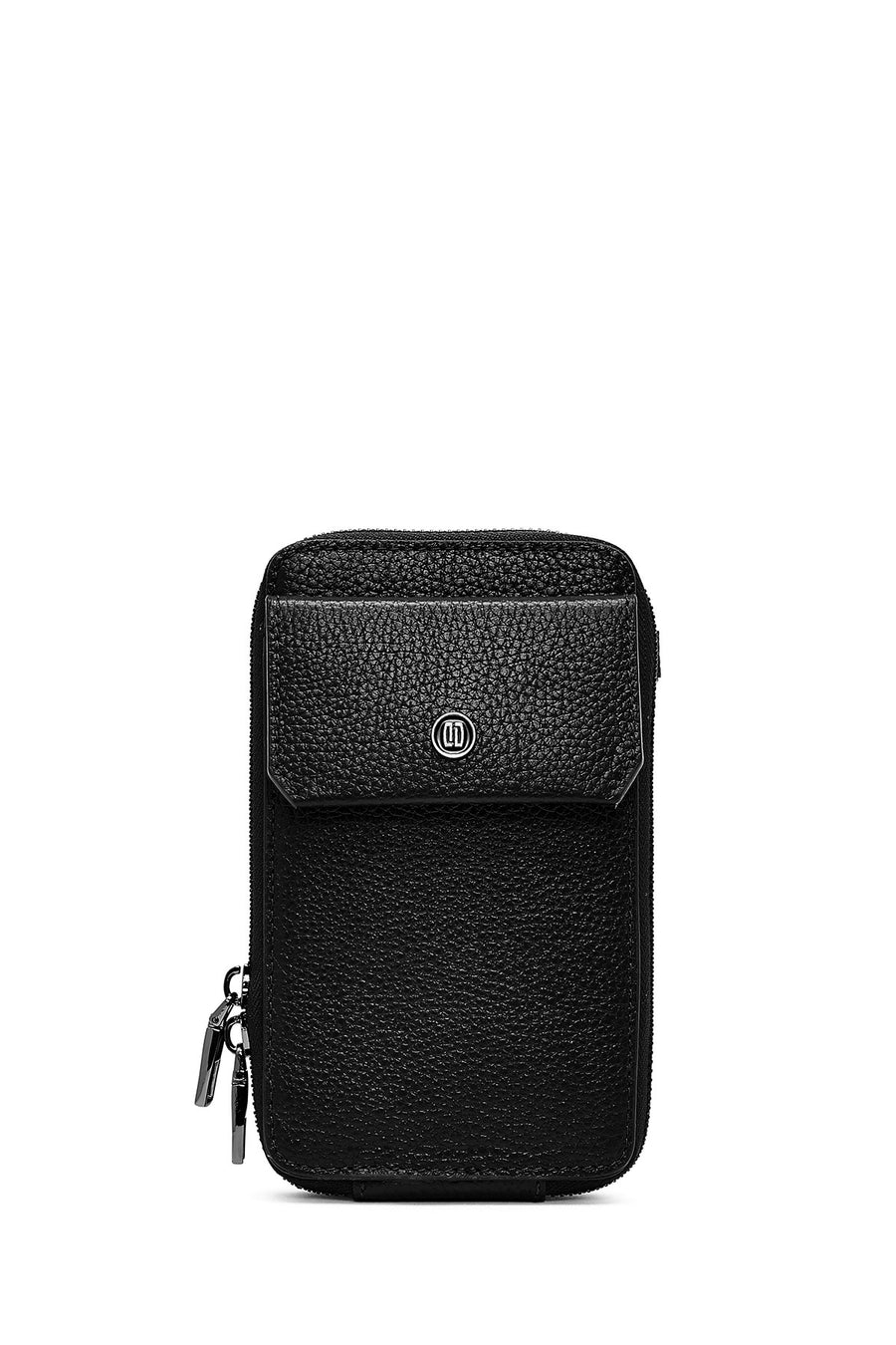 Men's Black Leather Crossbody Bag