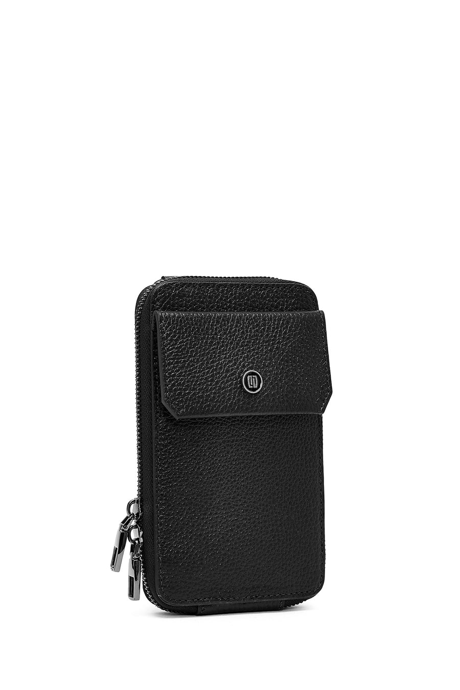 Men's Black Leather Crossbody Bag