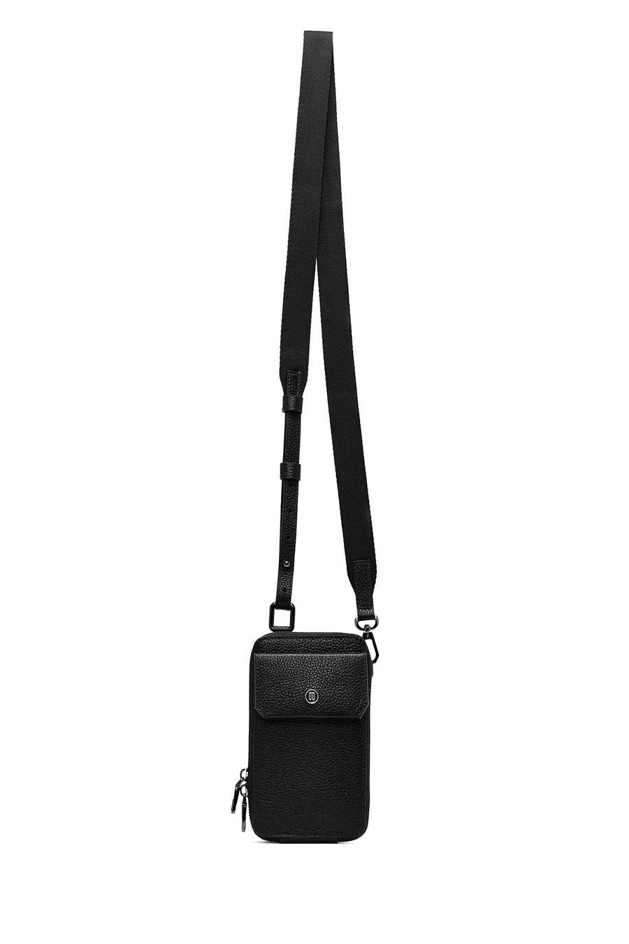 Men's Black Leather Crossbody Bag