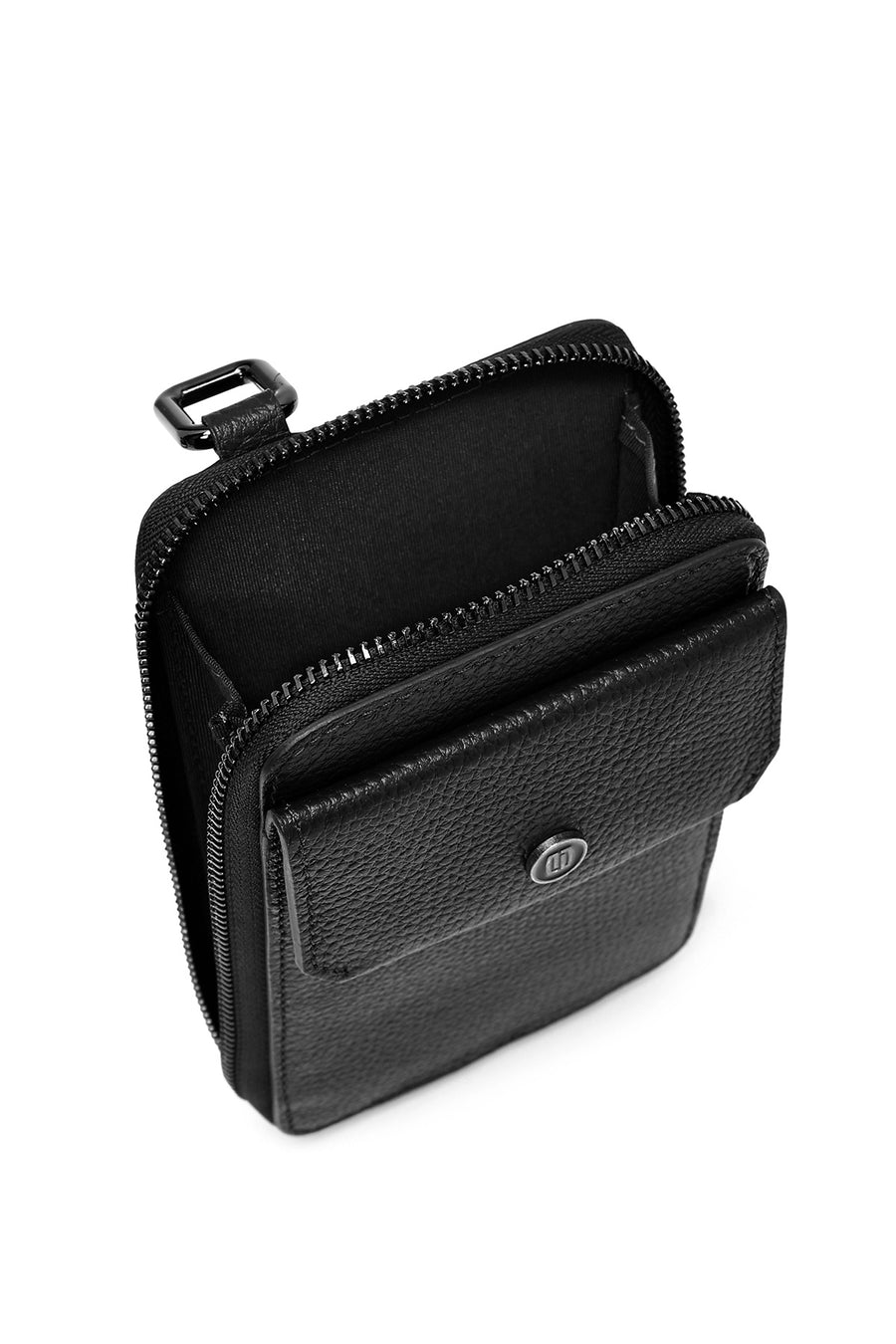Men's Black Leather Crossbody Bag