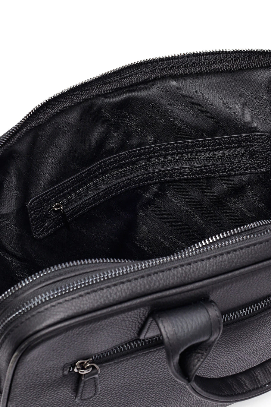 
Men's Black Long Strap Leather Laptop Bag
