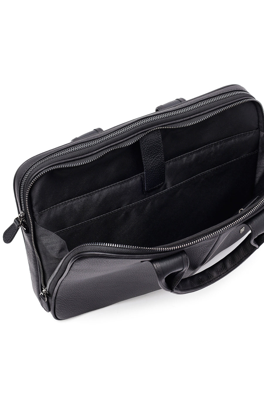 
Men's Black Long Strap Leather Laptop Bag
