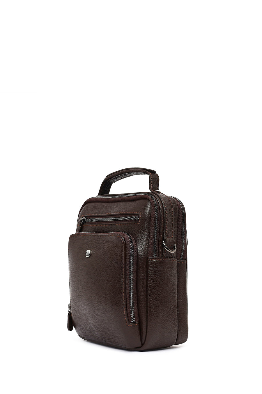 Men's Brown Long Strap Leather Handbag