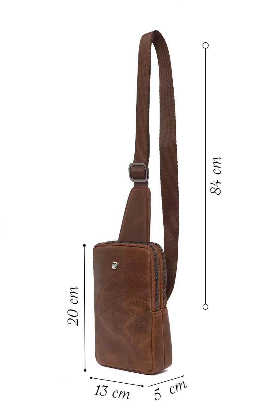 Men's Brown Mini Leather Crossbody Bag