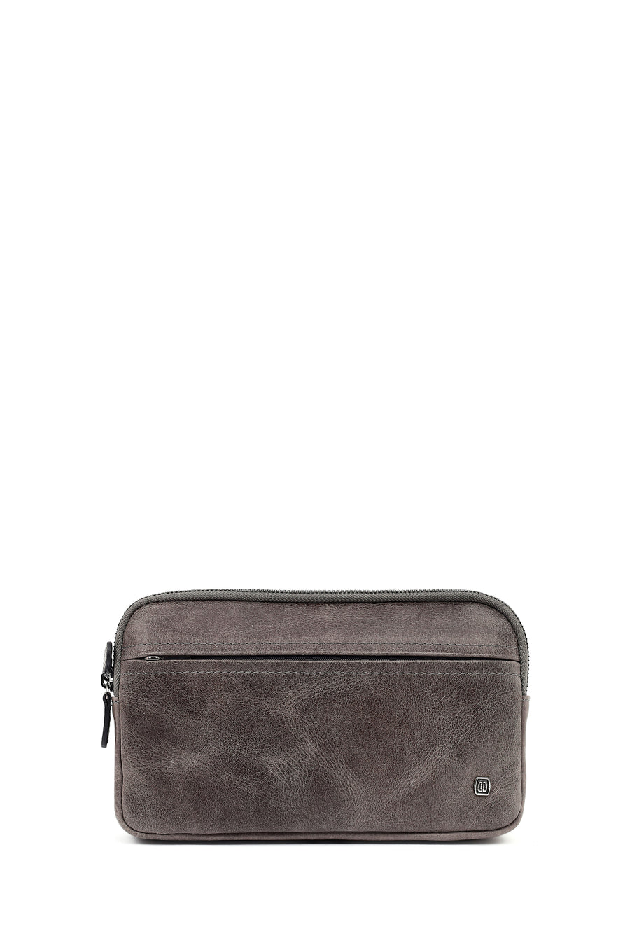 Men's Grey Leather Mini Handbag