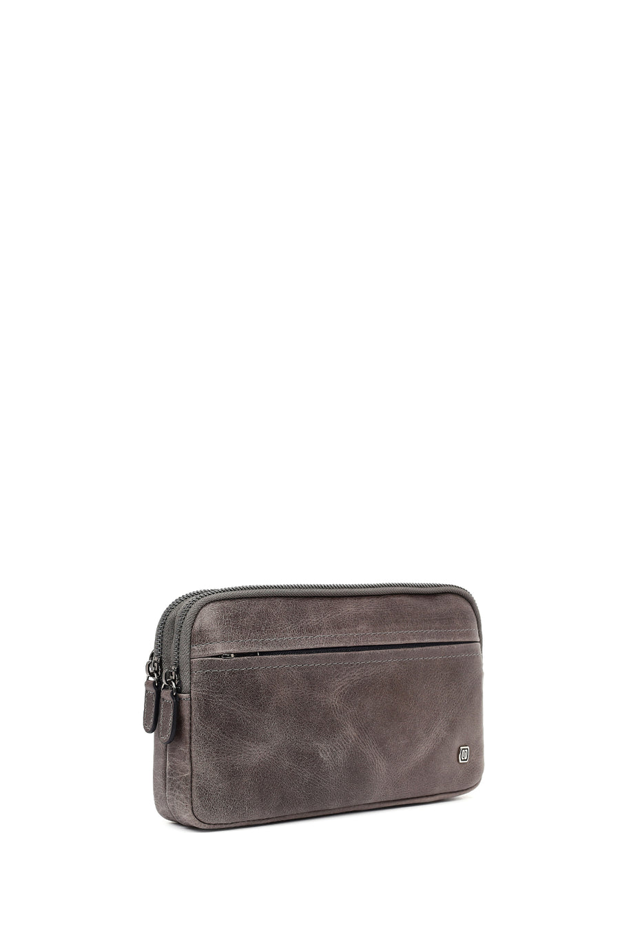 Men's Grey Leather Mini Handbag
