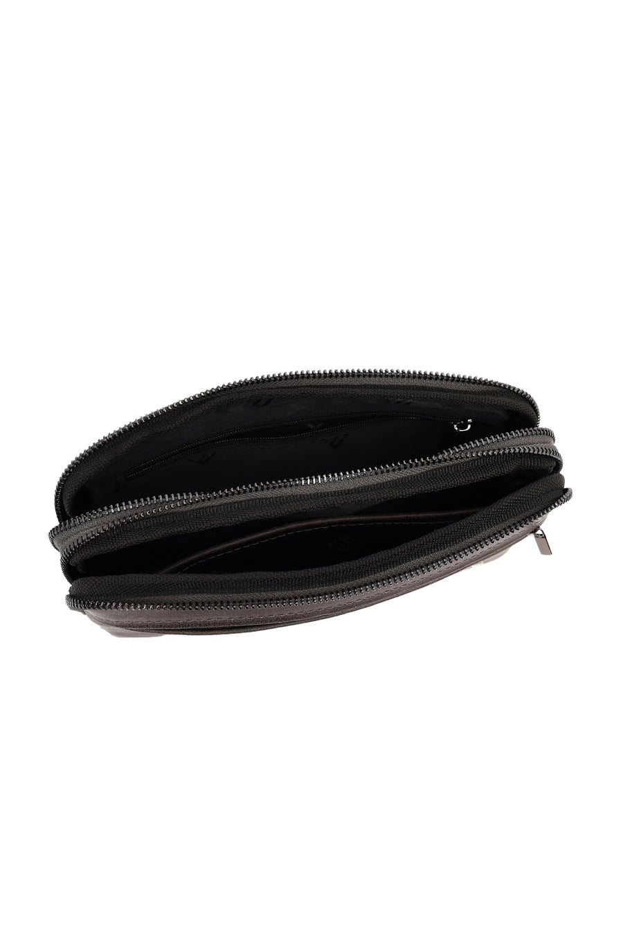 Men's Grey Leather Mini Handbag