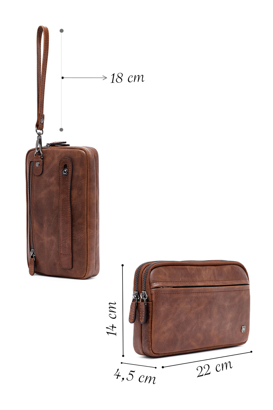 
Men's Brown Leather Mini Handbag
