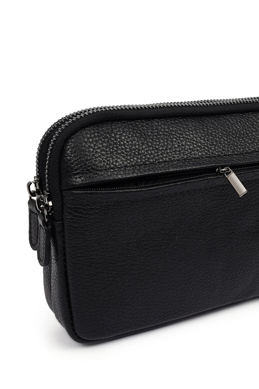 Men's Black Leather Handbag