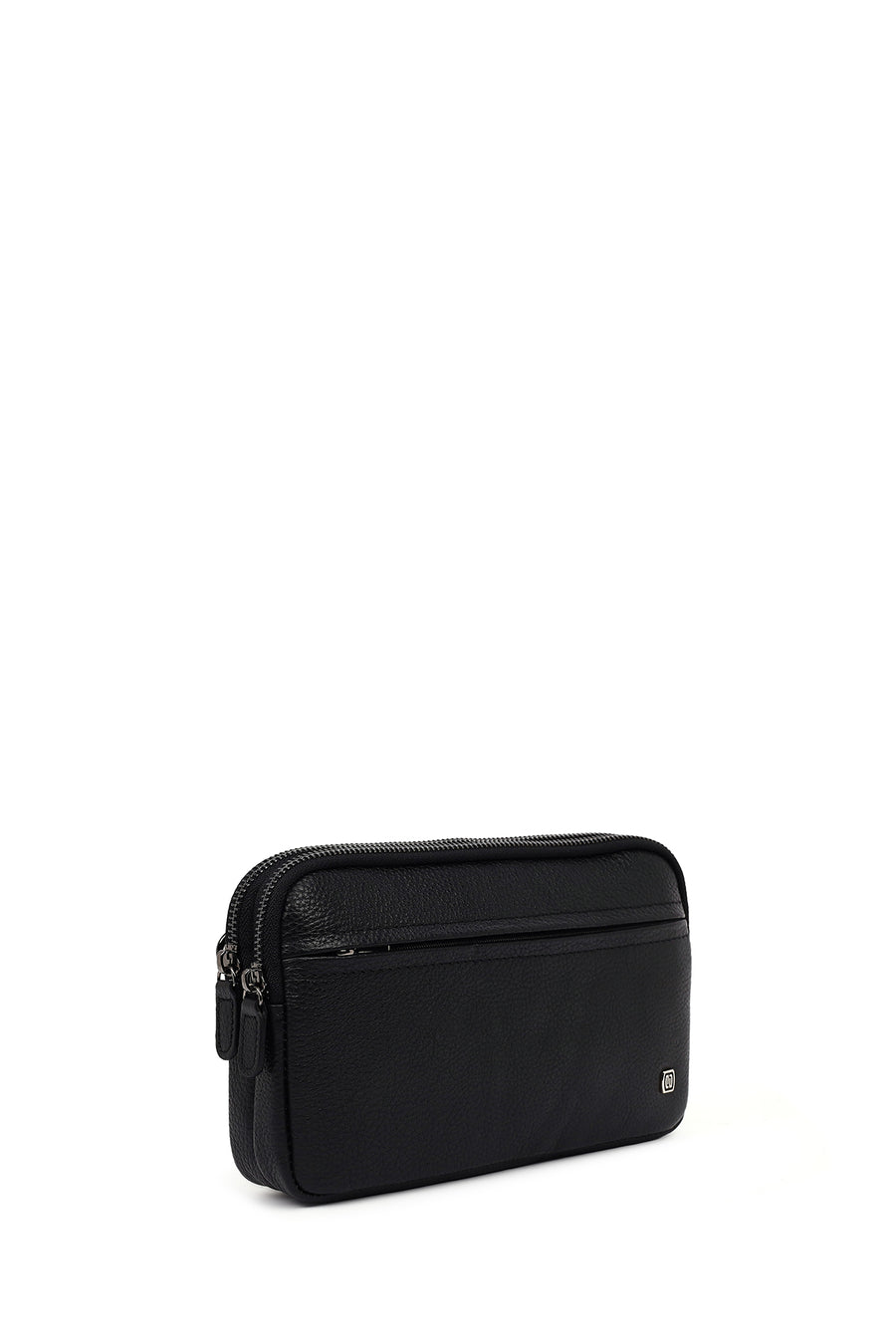 Men's Black Leather Handbag