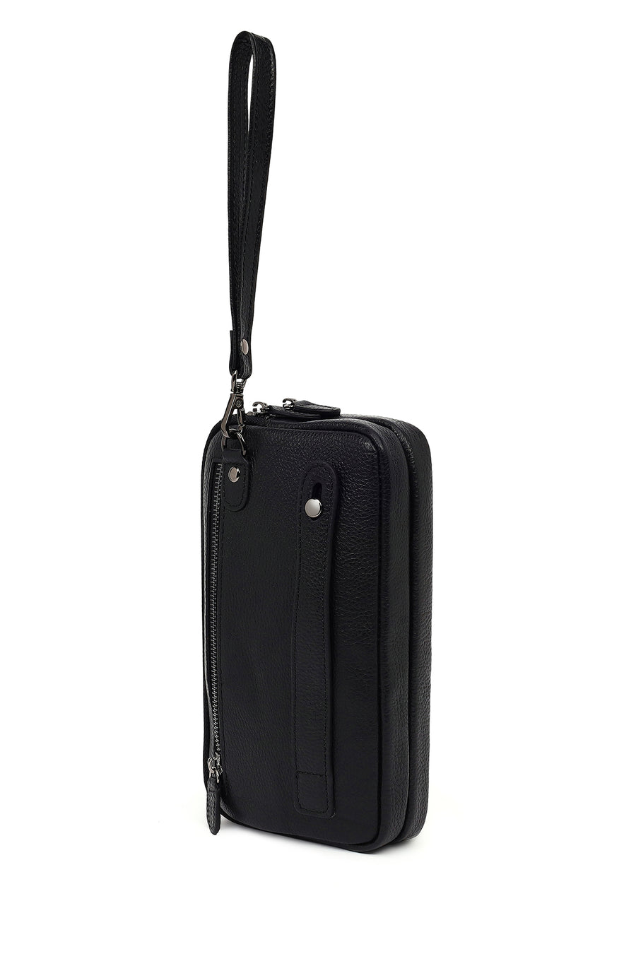 Men's Black Leather Handbag