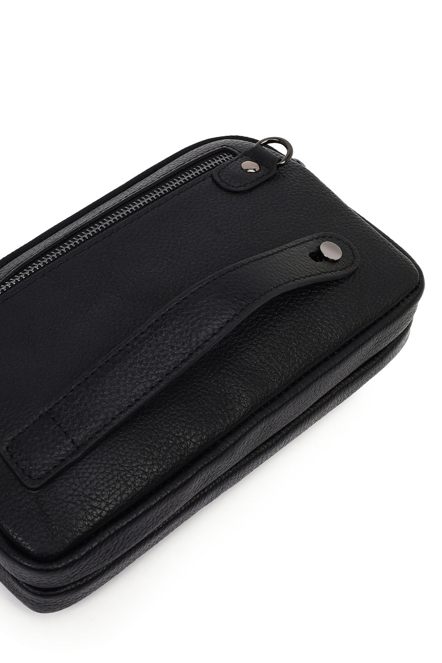 Men's Black Leather Handbag