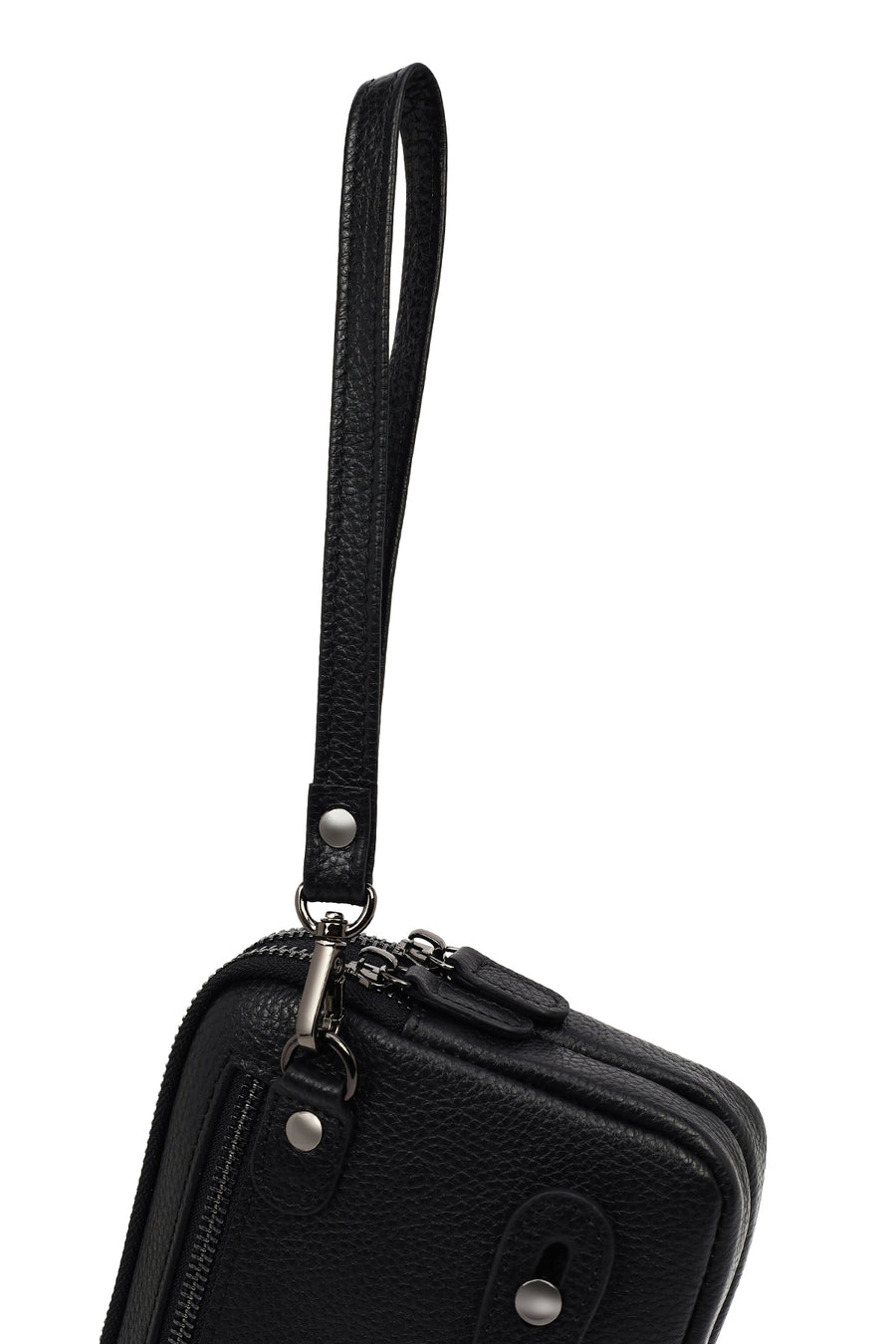 Men's Black Leather Handbag
