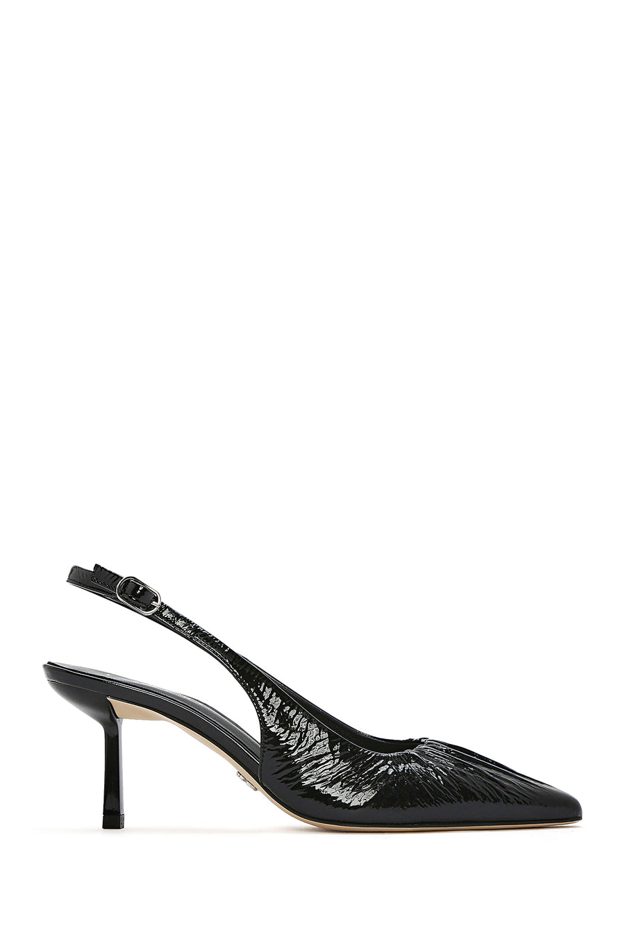 Women's Black Open Back Thin Heeled Leather Shoes 25SFD120916 | Derimod