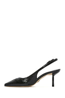 Kadın Siyah Arkası Açık İnce Topuklu Deri Ayakkabı | Derimod