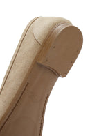 Women's Beige Suede Leather Masculine Loafer | Derimod