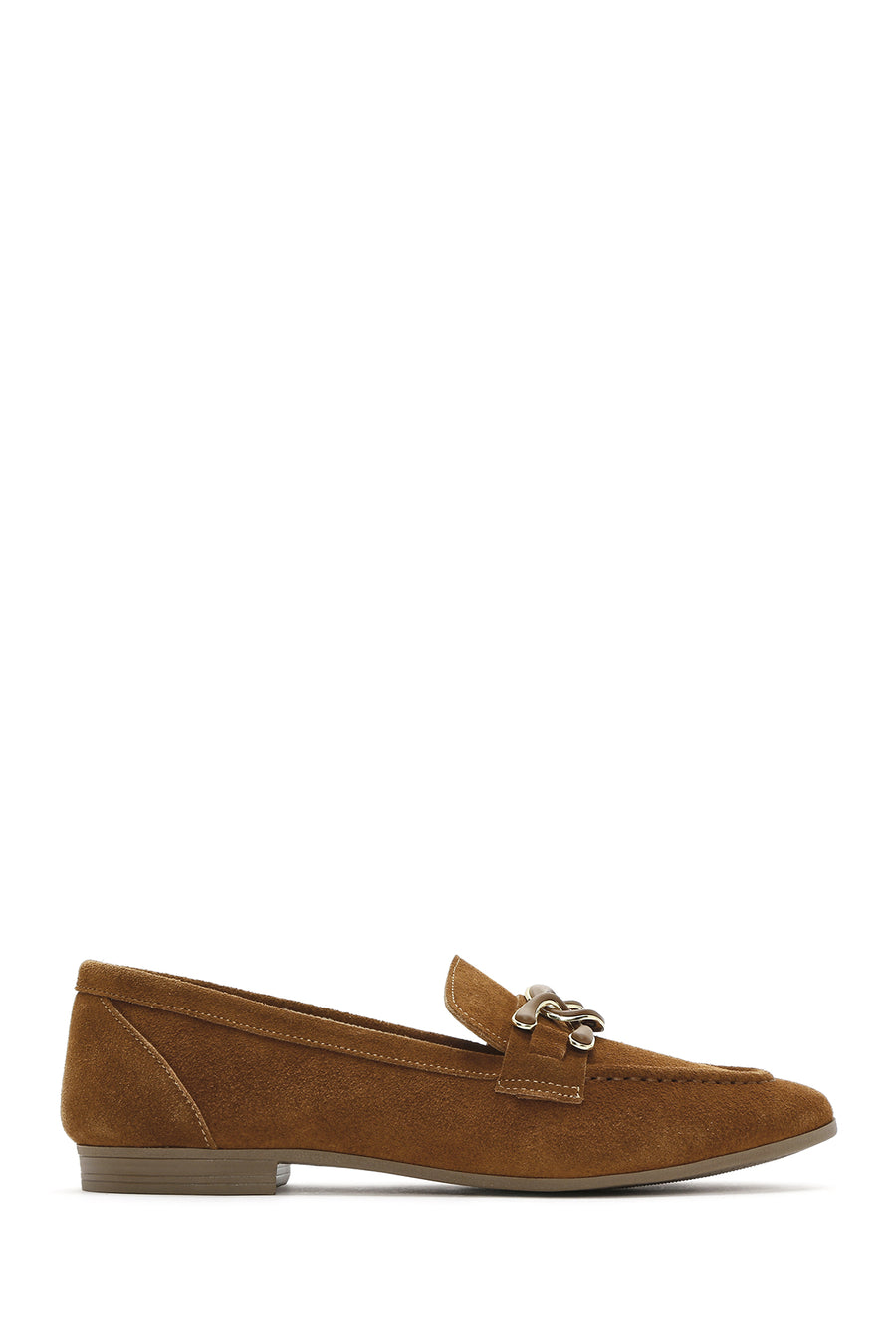 Women's Tan Suede Leather Masculine Loafer 25SFD130310 | Derimod