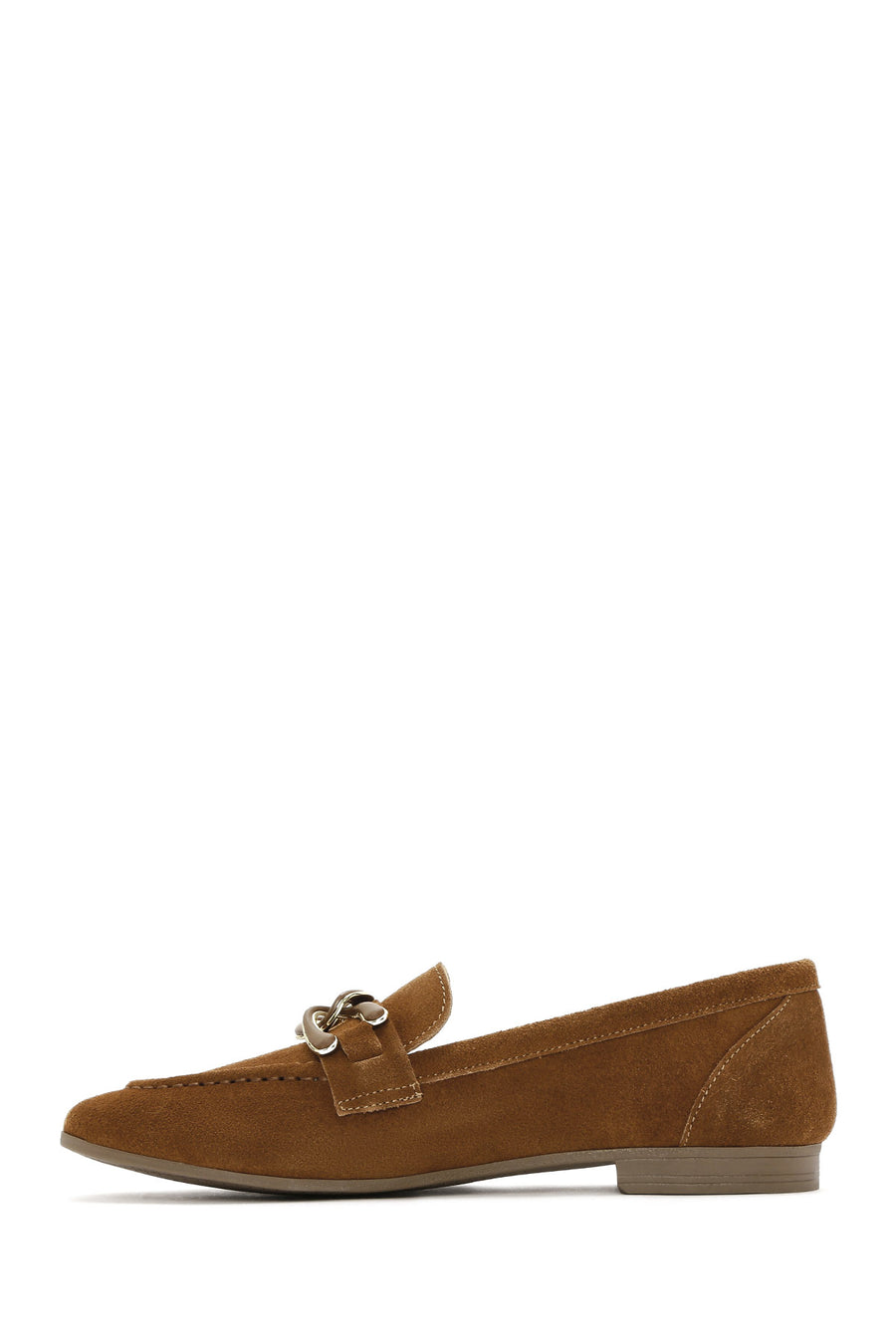 Women's Tan Suede Leather Masculine Loafer