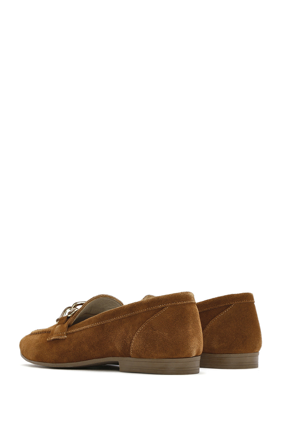 Women's Tan Suede Leather Masculine Loafer