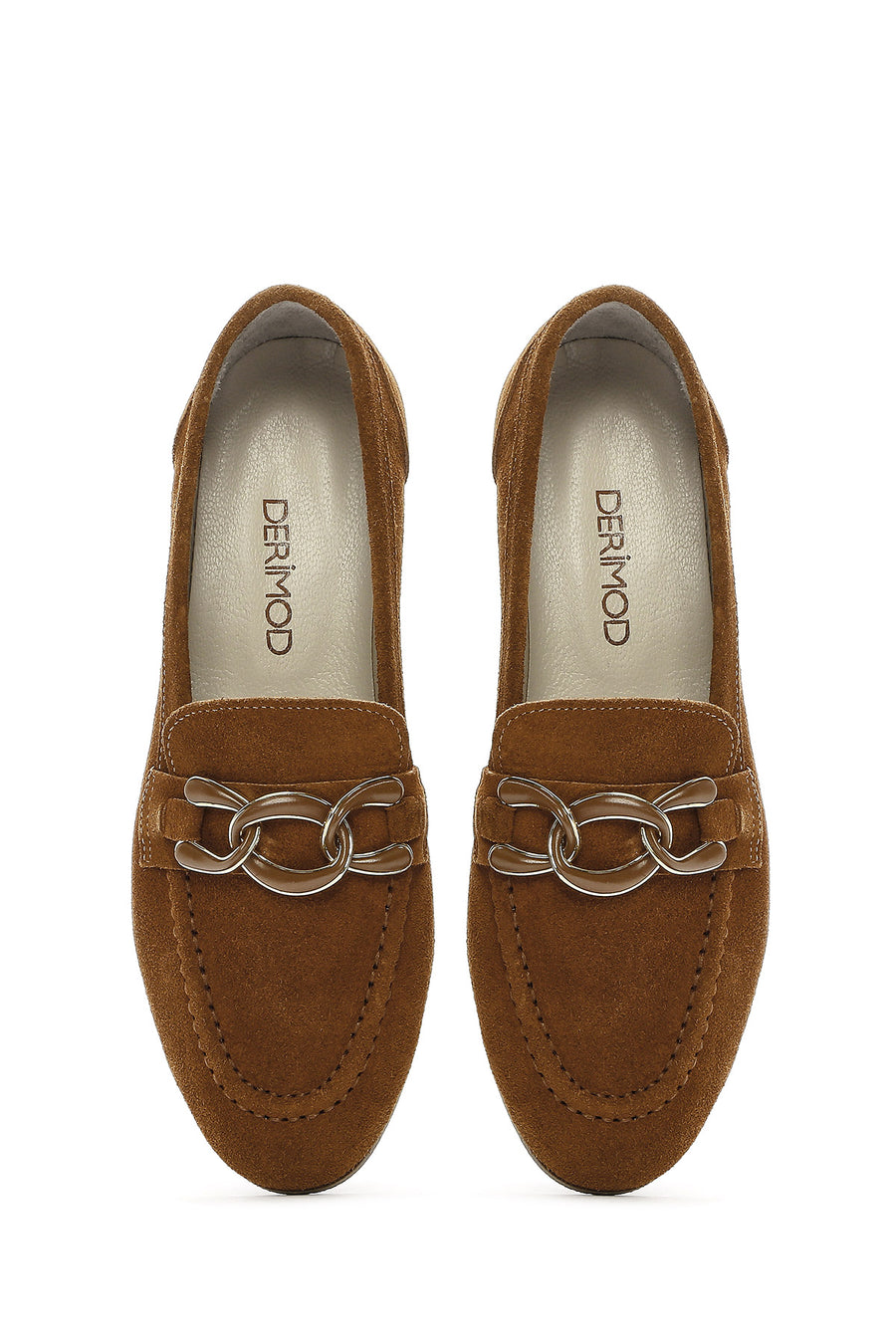 Women's Tan Suede Leather Masculine Loafer