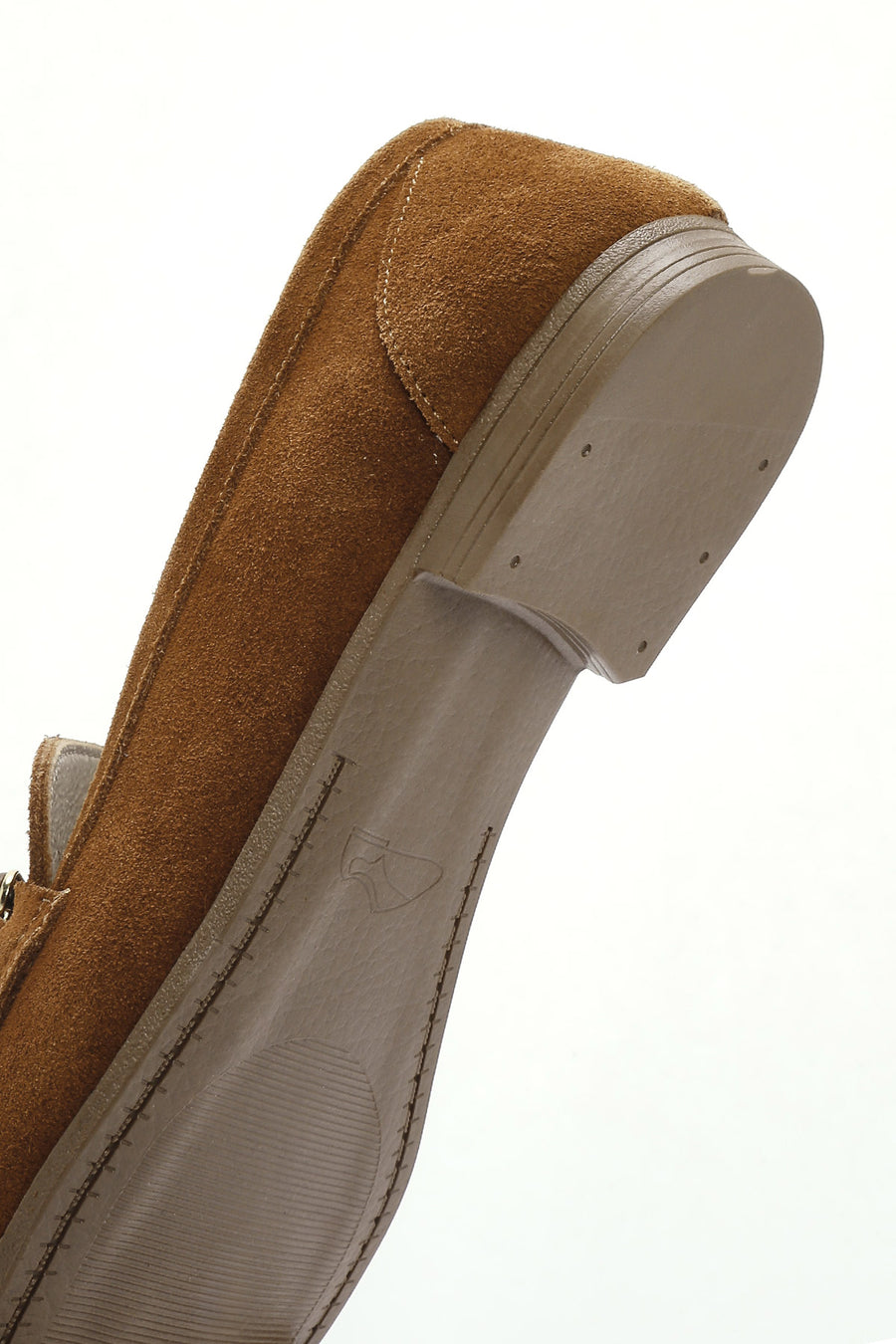 Women's Tan Suede Leather Masculine Loafer