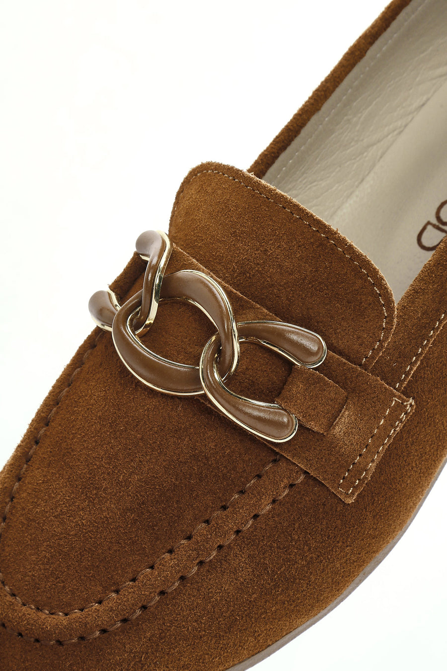 Women's Tan Suede Leather Masculine Loafer