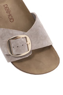 Kadın Vizon Tokalı Süet Deri Terlik | Derimod