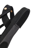 Kadın Siyah Tokalı Deri Sandalet | Derimod