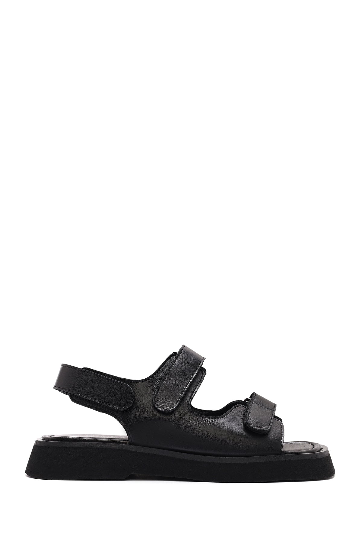 Kadın Siyah Bantlı Deri Sandalet 25SFD130818 | Derimod
