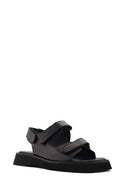 Kadın Siyah Bantlı Deri Sandalet | Derimod