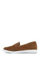 Women's Brown Suede Leather Loafer | Derimod