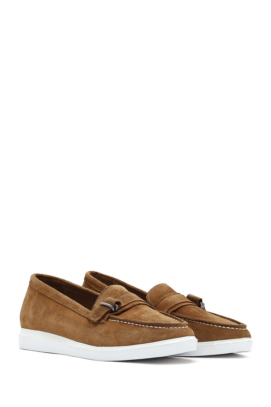 Women's Brown Suede Leather Loafer