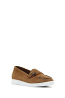 Women's Brown Suede Leather Loafer | Derimod