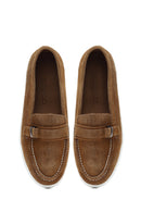 Women's Brown Suede Leather Loafer | Derimod