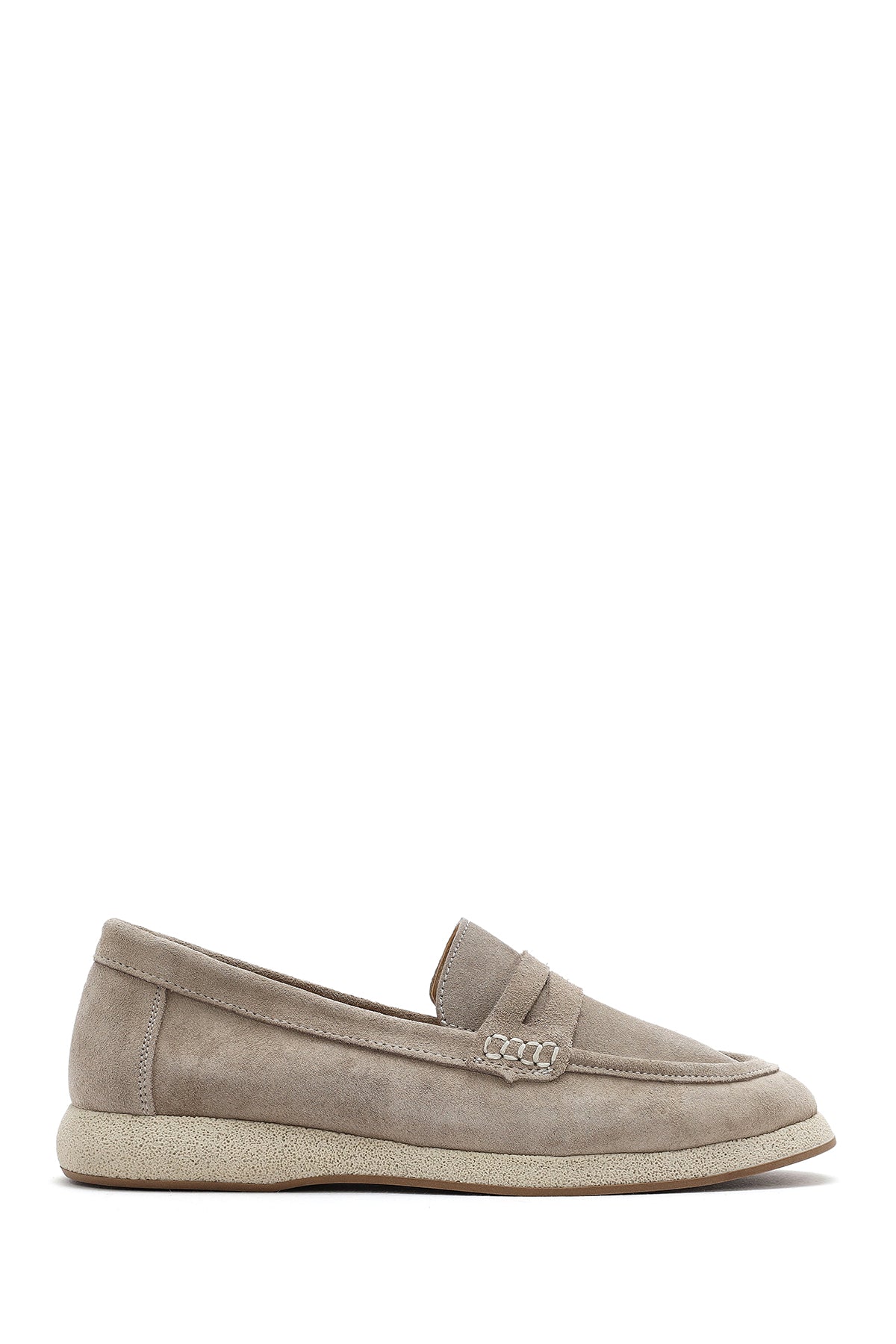 Women's Beige Suede Leather Loafer 25SFD131810 | Derimod