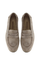 Women's Beige Suede Leather Loafer | Derimod