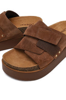 Kadın Taba Bantlı Kalın Tabanlı Süet Deri Terlik | Derimod