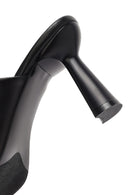 Kadın Siyah Topuklu Deri Terlik | Derimod