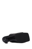 Kadın Siyah Topuklu Deri Terlik | Derimod