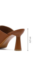 Women's Brown Heeled Leather Slippers | Derimod