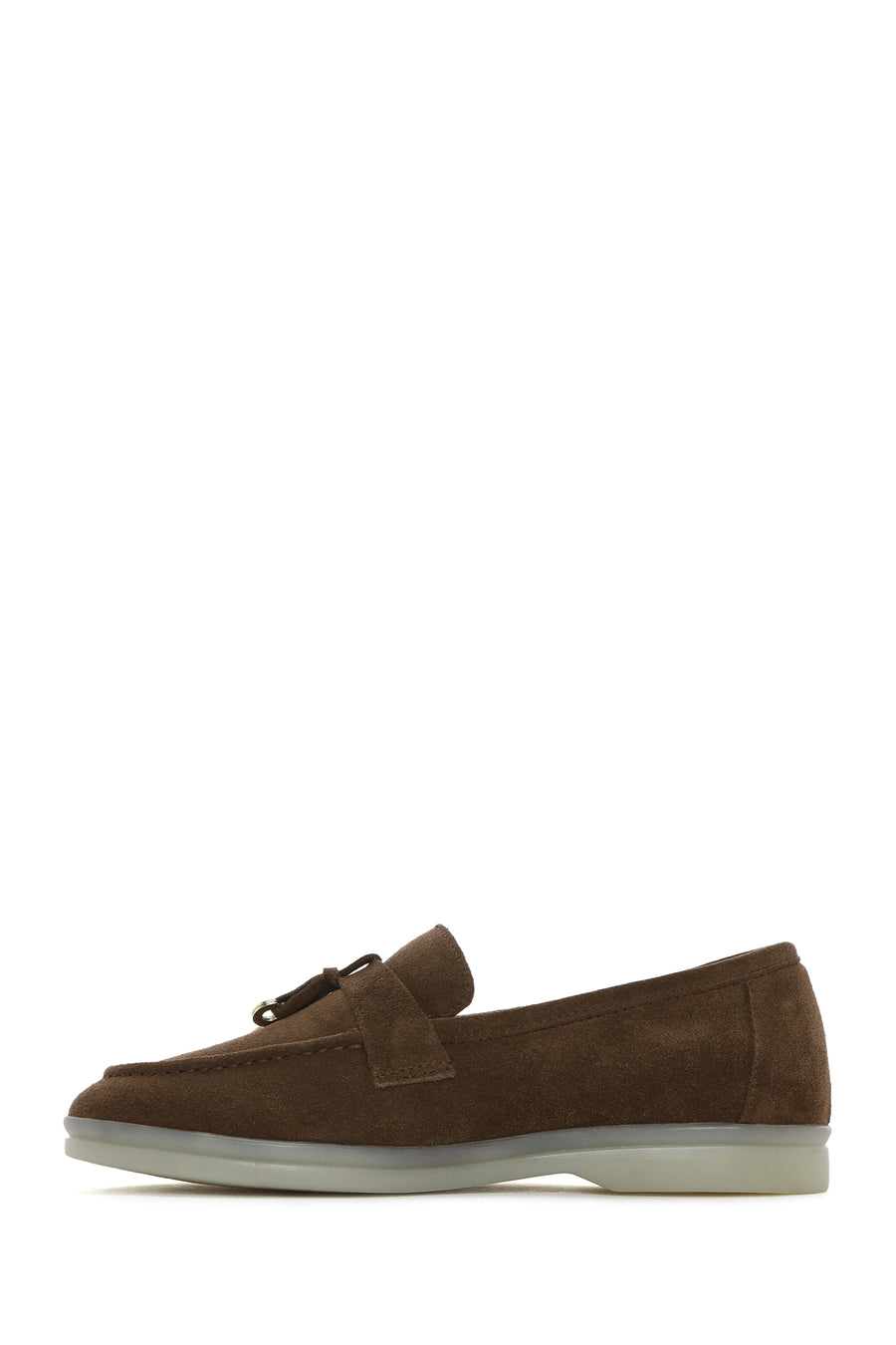 Women's Tan Accessorized Suede Leather Loafer