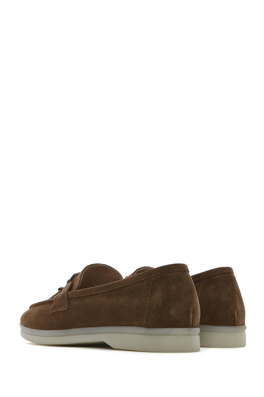 Women's Tan Accessorized Suede Leather Loafer