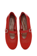 Kadın Kırmızı Fileli Bantlı Babet | Derimod