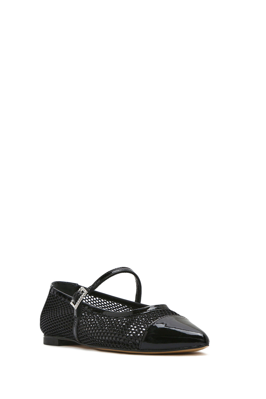 Women's Black Banded Leather Ballerinas
