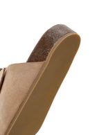 Women's Powder Stone Buckled Suede Leather Slippers | Derimod