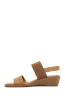 Kadın Taba Dolgu Topuklu Deri Sandalet | Derimod